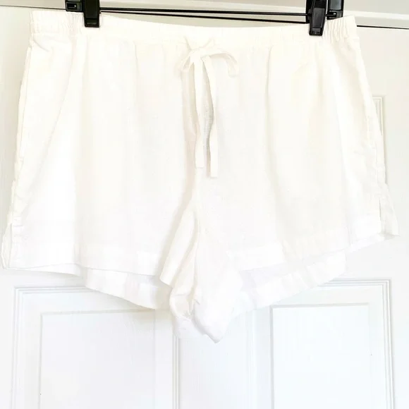 NWT Victoria’s Secret Drawstring Waist Linen Cover-up Shorts in White - Picture 5 of 13